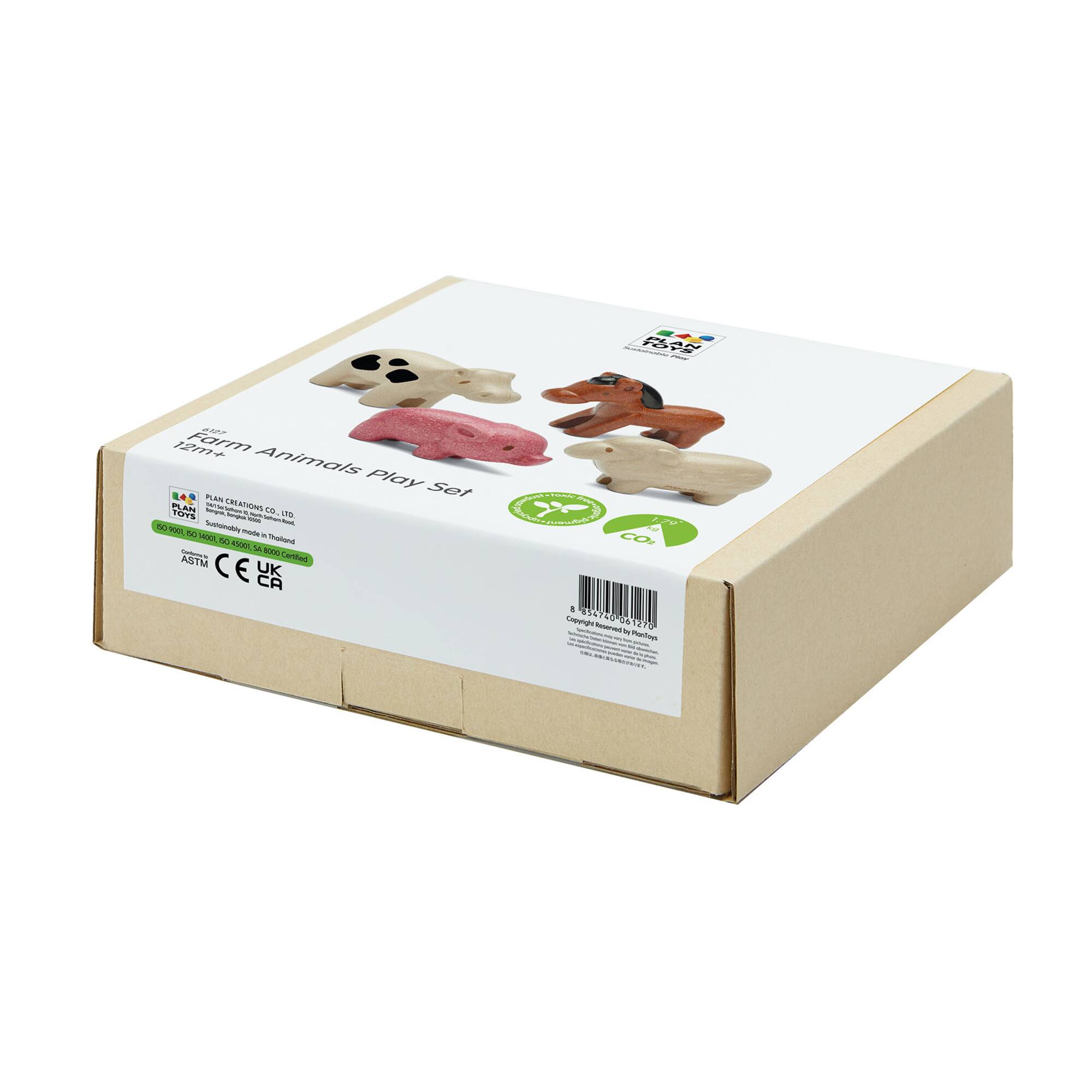 PlanToys Wooden Farm Animals Playset